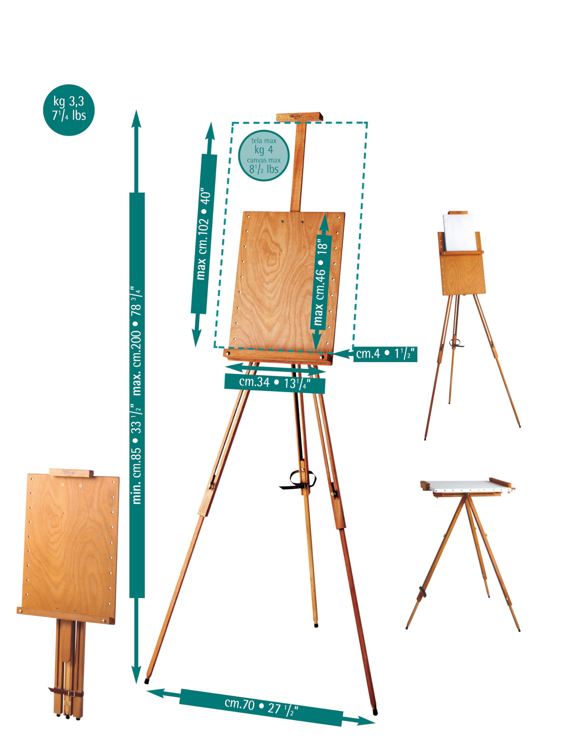 Mabef 折りたたみイーゼル M-29 ベーシック Amazon.com: Mabef Field Large Basic Folding Easel, Natural